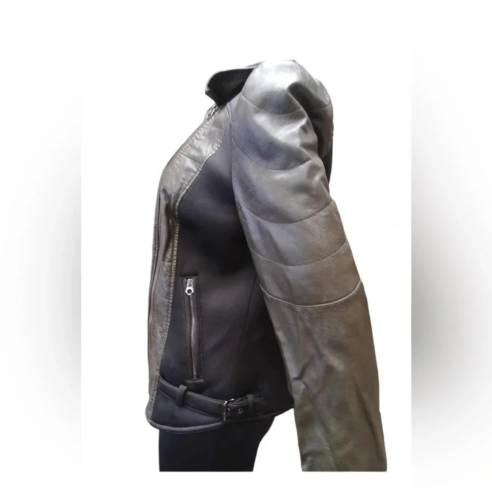 Guess Moto Faux Leather Jacket Size Large - Picture 2 of 11